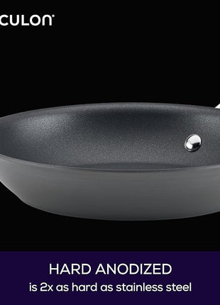 Circulon Radiance Hard Anodized Nonstick Frying / Fry Pan Set / Skillet Set - 8.5 Inch, 10 Inch, and 12.25 Inch , Gray