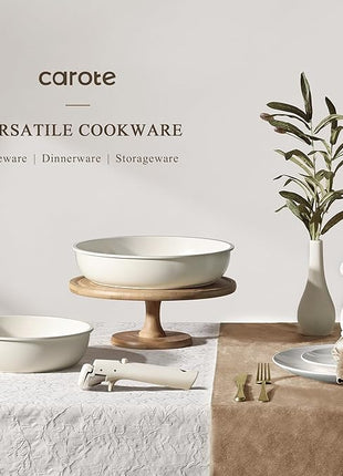 CAROTE 17pcs Pots and Pans Set, Nonstick Cookware Set Detachable Handle, Induction Kitchen Cookware Sets Non Stick with Removable Handle, RV Cookware Set, Oven Safe