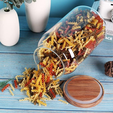 1 Gallon Glass Jar with Airtight Lid and Anti-Skid Bottom for Dry Food Storage