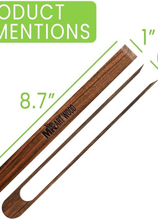 2 Pcs Magnetic Walnut Wooden Toaster Tongs | 8.7-Inch Kitchen Tongs for Cooking, Bread, Bacon, Bagels, and Muffins | Non-Toxic Design, Perfect Bamboo Alternative, Perfect for Toaster, BBQ & Grilling