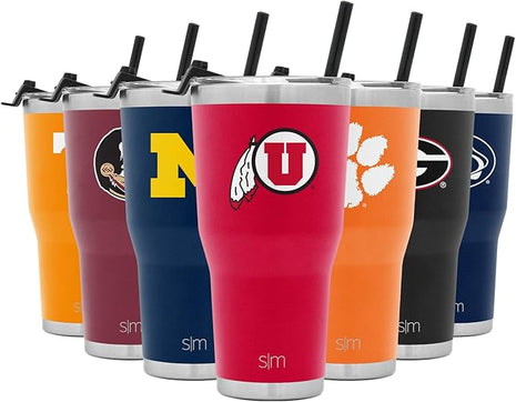 Simple Modern Officially Licensed Collegiate Utah Utes Tumbler with Straw and Flip Lid | Insulated Stainless Steel 30oz Thermos | Cruiser Collection | University of Utah