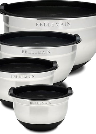 Stainless Steel Mixing Bowls with Lids Set – Large, Durable, Airtight Kitchen Bowls for Food Prep, Baking, Salad, and Storage (4 piece set)