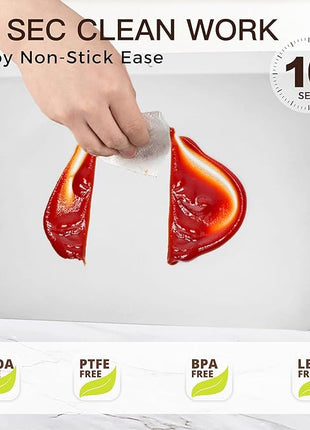 HONGBAKE 2 Pieces Large Flat Cookie Sheet No Edges, Nonstick Insulated Baking Pan, Commercial Oven Trays for Cooking, 16" X 14", Grey