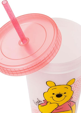 Silver Buffalo Disney Winnie the Pooh 4 Count Color Changing Plastic Tumblers Featuring Eeyore, Winnie the Pooh, Tigger, and Piglet, 24 Ounces (Pack of 12)