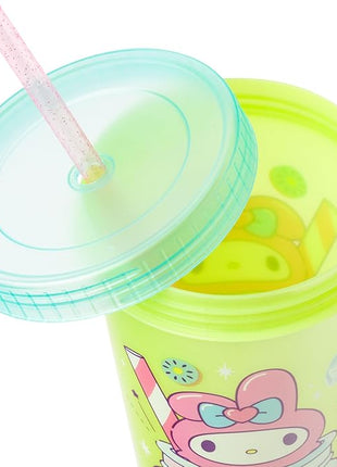 Silver Buffalo Sanrio Hello Kitty and Friends 4 Pack Color Changing Plastic Tumblers Featuring Hello Kitty, My Melody, Badtz Maru, and Cinnamoroll, 24 Ounce
