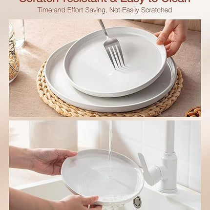 Famiware Milkyway Stoneware Dinnerware Sets with Mugs, Service for 4 (16pcs), Plates and Bowls Sets, Scratch Resistant, Microwave and Dishwasher Safe Dishes Set, Multi-color