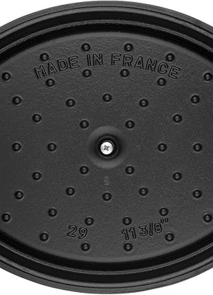 Staub La Cocotte Oval 40500-231 Staub Pico Cocotte Oval Black 9.1 inches (23 cm) Both Handed Casting, Enameled Pot, Induction Compatible