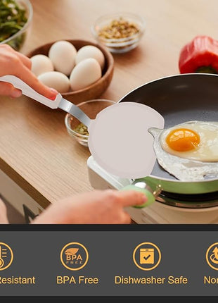 Beijiyi Silicone Spatula Turner Set of 3, 600°F Heat Resistant Nonstick Turner Spatulas for Kitchen Use, Large Flexible Silicone Cooking Utensils Rubber Spatula Set for Egg, Pancake, Fish (Khaki)