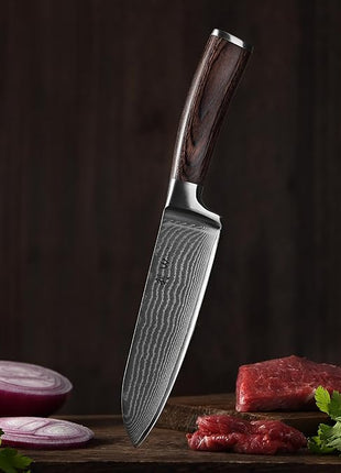 Wakoli EDIB 4-Piece Damascus Knife Set – Professional Chef Knives Set with VG10 Core Blades, 67-Layer Damascus Steel and Ergonomic Pakkawood Handles – Premium Kitchen Knives in Elegant Gift Box