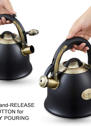 Tea Kettle -2.2 Quart Tea Kettles Stovetop Whistling Teapot Stainless Steel Tea Pots for Stove Top Whistle Tea Pot