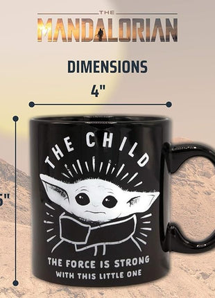 Silver Buffalo Star Wars The Mandalorian Force is Strong with this Little One Ceramic Coffee Mug, 20-Ounces