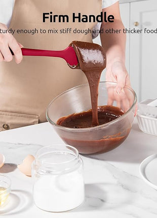 High Heat Resistant Silicone Spatula: U-Taste 600ºF Hot-Proof Food Grade Rubber Kitchen Baking Scraper, Flexible and Sturdy Cooking Utensil for Mixing Scraping in NonStick Cookware (4PCS, Multicolors)