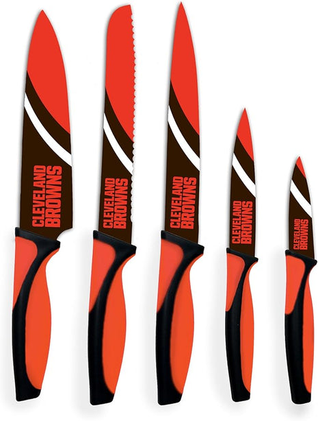 The Sports Vault NFL Cleveland Browns 5-Piece Kitchen Knife Set