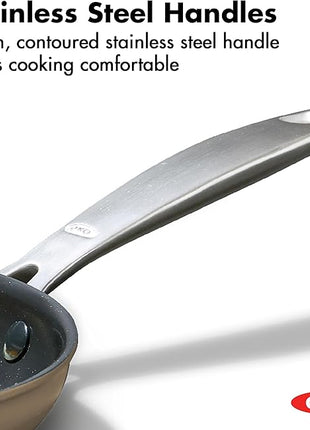 OXO Enhanced 10” Nonstick Frying Pan Skillet, Ceramic PFAS-Free Cookware, Stainless Steel Handle, Eggs & Omelets, Dishwasher & Oven Safe, Biscuit Brown