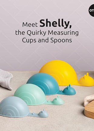 OTOTO Measuring Spoons Set - Teaspoons for Dry & Liquid Ingredients, BPA-free & Dishwasher Safe, Funny Gifts, Baking Accessories, Unique Kitchen Gadgets (Shelly)