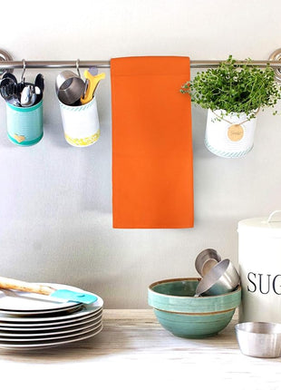 Urban Villa Kitchen Towels Premium Quality Solid Satin Weave Ultra Soft 100% Cotton Dish Towels (Size: 20X30 Inches) Coral Color Highly Absorbent Bar Towels & Tea Towels - (Set of 6)