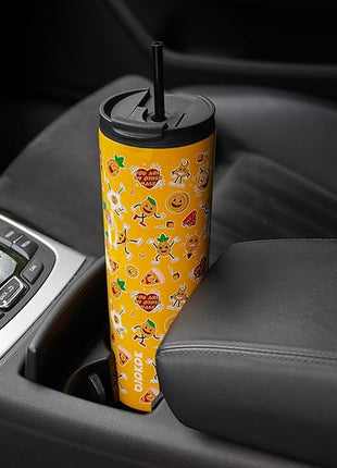 BJPKPK 22oz Stainless Steel Insulated Tumbler With lid And Straw Travel Coffee Thermal Tumblers Cup For Women And Men,Spring Party Green