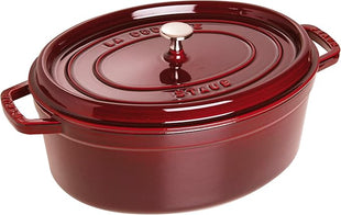 STAUB Cast Iron Roaster/Cocotte, Oval 33 cm, 6.7 L, Grenadine