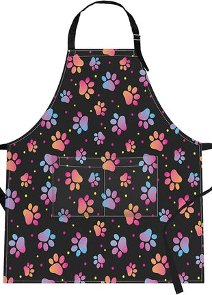 Britimes Apron Home Kitchen Cooking Baking Paw Animal Dog Apron Gardening for Women Men with Pockets 32x28 inch