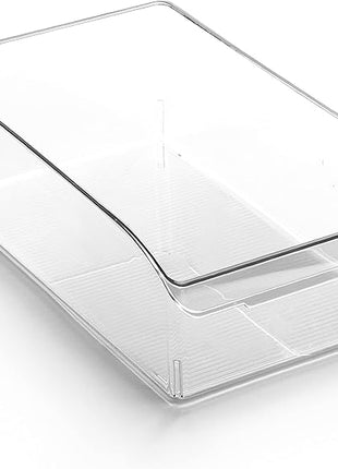 BINO | Plastic Storage Bins, X-Large | THE CURVE COLLECTION | Multi-Use Organizer Bins | Built-In Handle | BPA-Free | Pantry Organization | Home Organization | Fridge and Freezer Organizer