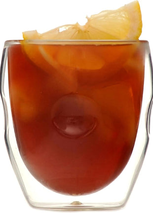 Moderna Artisan Series Double Wall 8 oz Beverage Glasses - Set of 8 Drinking Glasses