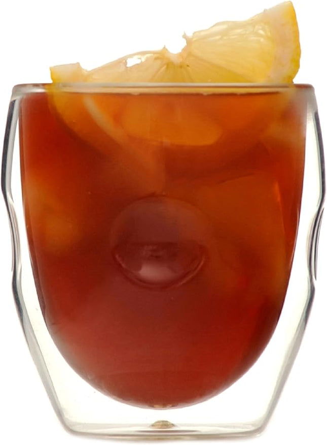 Moderna Artisan Series Double Wall 8 oz Beverage Glasses - Set of 8 Drinking Glasses