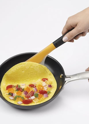 OXO Good Grips Small Flip and Fold Silicone Omelet Turner, Yellow/Black (Pack of 2)