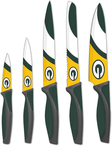 The Sports Vault NFL Green Bay Packers 5-Piece Kitchen Knife Set