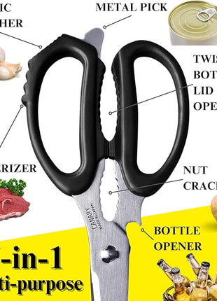 CANARY Japanese Kitchen Scissors for Food 9.5" [Long Blade] Heavy Duty Kitchen Shears, Dishwasher Safe Come Apart Blade, Japanese Stainless Steel Blade, Made in JAPAN