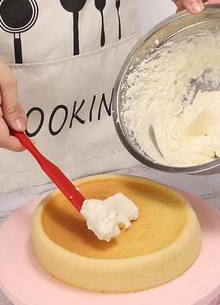 【3 Pack】Silicone Jar Spatula, Long Handle Jar Scraper Spurtle, Sourdough Spatula, Non-Stick Heat Resistant Cake Cream Spatulas Set, Small Spatulas for Kitchen Use