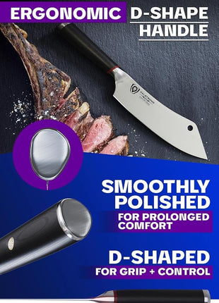 DALSTRONG Hybrid Cleaver & Chef Knife - 8 inch - Phantom Series - 'The Crixus' - Japanese High-Carbon AUS8 Steel Kitchen Knife - Pakkawood Handle - Cooking Knife - Meat Cleaver Knife - Sheath Included