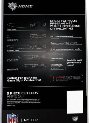 NFL New England Patriots 5-Piece Kitchen Knife Set
