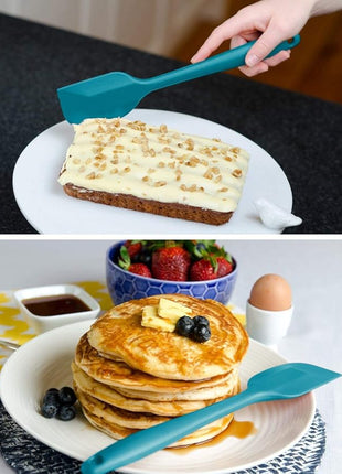 StarPack Basics Silicone Spatula (11.5"), High Heat Resistant to 480°F, Hygienic One Piece Design, Non Stick Rubber Cooking Utensil (Teal Blue)