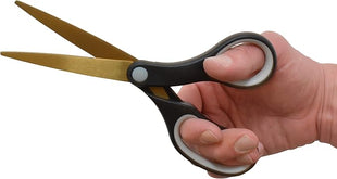 Westcott 55847 8-Inch Titanium-Bonded Scissors For Office and Home, Black/Gold, 2 Pack