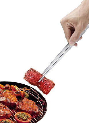 12 Inch Kitchen Tweezers Fine Tweezer Tongs, MSY BIGSUNNY Stainless Steel Food Tweezers Multi-function Precision Serrated Tips Cooking Tongs Kitchen Serving Tong