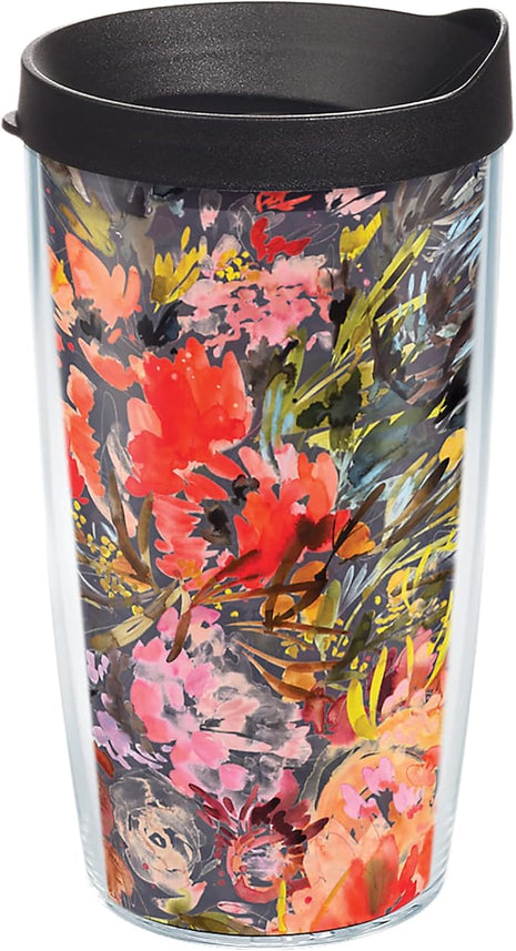 Tervis Kelly Ventura - Floral Collection Made in USA Double Walled Insulated Tumbler Travel Cup Keeps Drinks Cold & Hot, 16oz - Classic, Bright Floral