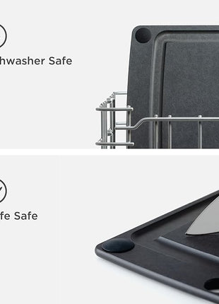 Epicurean 505-201502003 All-In- All-In-One Cutting Board with Non-Slip Feet, 19.5" x 14.5", Slate/Black