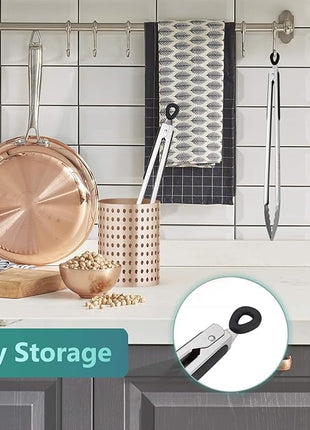 Grill Tongs, 17 Inch Extra Long BBQ Tongs, Premium Stainless Steel Metal Tongs for Cooking, Grilling, Charcoal, Barbecue/BBQ, Buffet (17", 2PCS)