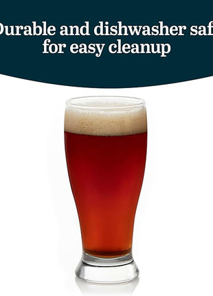 Libbey Classic Pub Beer Glasses Party Pack, Stackable, Modern Bar Glassware Set of 12, Large All Purpose Pint Beer Glasses for Stouts, Ales and More