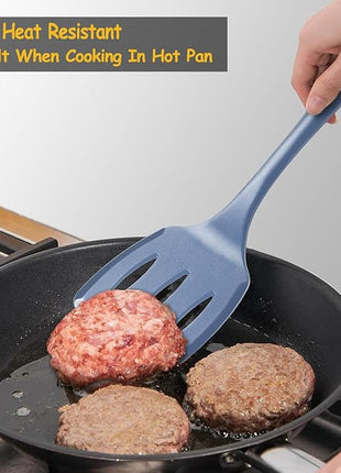 Silicone Spatula Set, 600°F Heat Resistant Silicone Spatula Turner Flipper for Cooking, Non Stick and Non Scratch Kitchen Utensils for Eggs & Pancakes, 4 Pack,Starry Blue