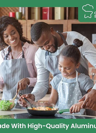 Chef's Star Pots And Pans Set Kitchen Cookware Sets Nonstick Aluminum Cooking Essentials 11 Pieces Green