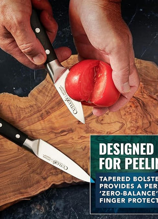 Cutluxe Paring Knife Set – 4" Fruit and 3" Peeling Knives – Small Knife with Razor Sharp Blade – High Carbon German Steel, Full Tang & Ergonomic Handle Design – Artisan Series