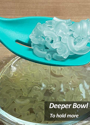 2 Pack Large Silicone Cooking Spoons set, Non-Stick Slotted/Solid Spoon set with Deep Bolw& Measurement Mark for Mixing, Serving, Draining, Scooping, Scraping, Heat Resistant Kitchen Utensils,Teal