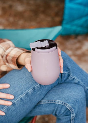 BrüMate Uncork'd 100% Leak-Proof 14oz Insulated Wine Tumbler with Lid - Vacuum Insulated Stainless Steel Wine Glass - Perfect For Travel & Outdoors (Glitter Rose Gold)