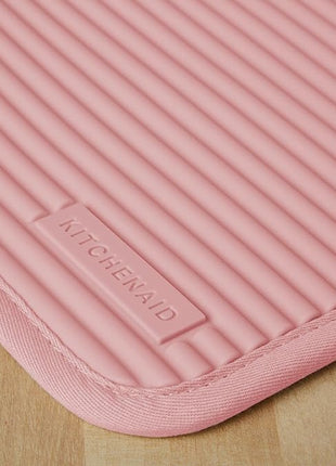KitchenAid Ribbed Soft Silicone Pot Holder 2-Pack Set, Dried Rose, 7"x9"