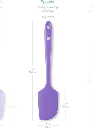 DI ORO Silicone Spatula - 600°F Heat-Resistant Rubber Kitchen Spatula for Baking, Scraping, & Mixing - BPA Free Nonstick Cookware Safe Flexible Utensil for Cooking - Dishwasher Safe (Lavender)