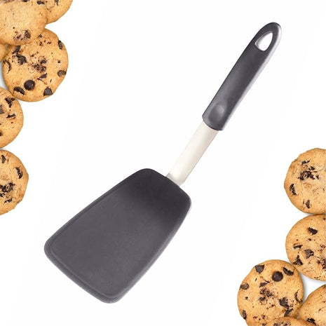 StarPack Premium Flexible Silicone Turner Spatula - High Heat Resistant to 600°F, Hygienic One Piece Design, Non Stick Rubber Kitchen Utensil for Fish, Eggs, Pancakes, Cookies & more (Stormy Grey)