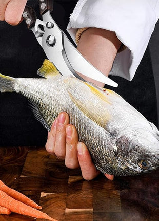 Poultry Shears, Heavy Duty Kitchen Shears with Serrated Edge, No Rust Spring Loaded, Multipurpose Stainless Steel Kitchen Scissors for Chicken, Bone, Meat, Turkey, Fish Thanksgiving Christmas Gifts