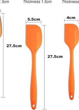 Silicone Spatula 3-piece Set, Ergonomic Handle High Heat-Resistant Spatulas, Non-stick Rubber Spatulas with Stainless Steel Core, Orange