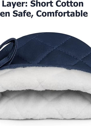 1 Pair Short Oven Mitts, Heat Resistant Silicone Kitchen Mini Oven Mitts for 500 Degrees, Non-Slip Grip Surfaces and Hanging Loop Gloves, Baking Grilling Barbecue Microwave Machine Washable